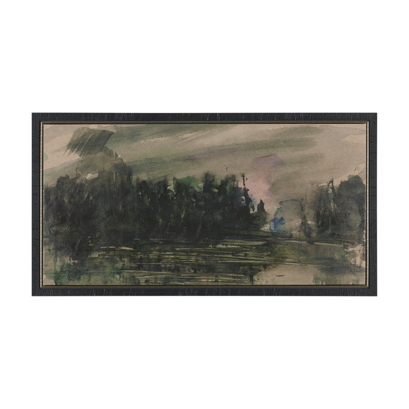 «Twilight By Studio», œuvre de toile texturée encadrée à la main, Toile encadrée Twinglight