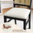 Farmhouse Rattan Dining Chair Set of 2 Fabric Upholstered Kitchen Chairs-1891565099