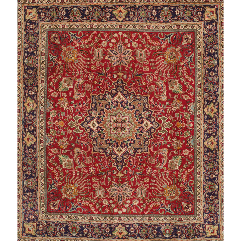 Tapis à motif oriental rouge / brun, Rectangle 5 pi x 7 pi
