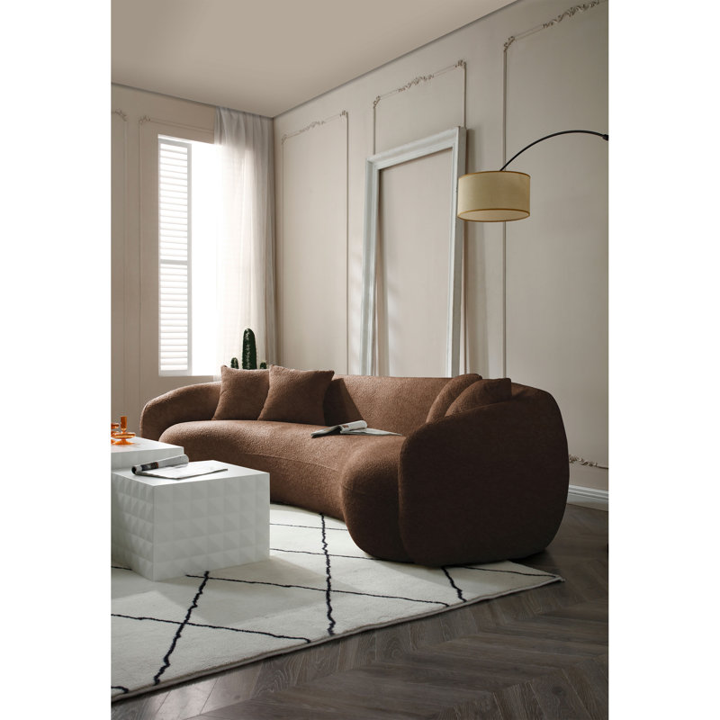 Canapé modulaire 102 pouces 5 places Boucle, Brun