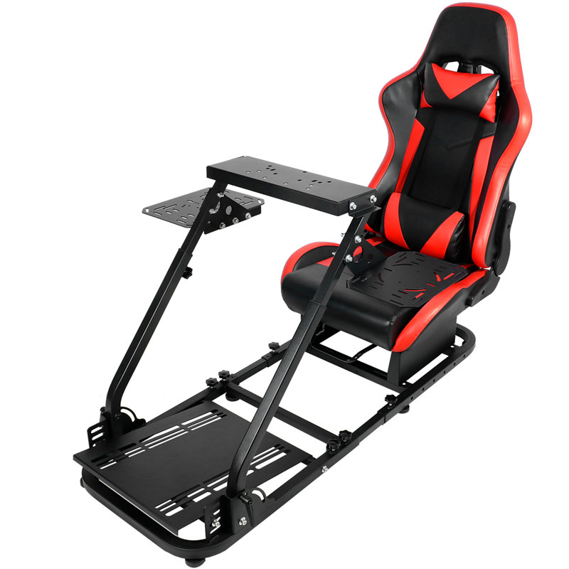 Flight Simulation Cockpit with Red Racing Seat Fit for Logitech X52 X52pro X56 G29