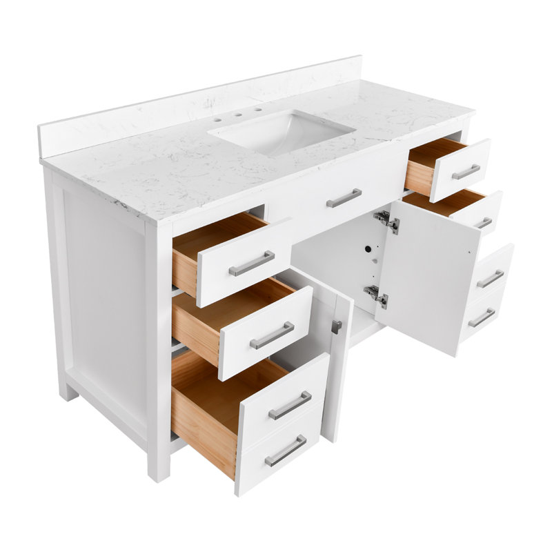 Ignacio 60'' Single Bathroom Vanity With Engineered Stone Top
