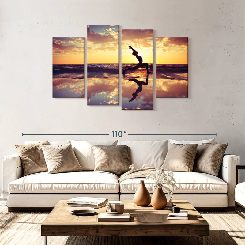 Kerrick yoga au coucher du soleil, H 48 po x l 75 po