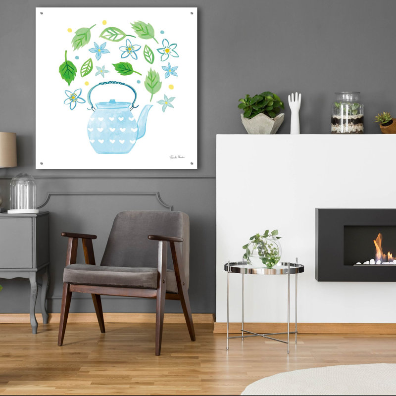  «Organic Tea 3» par Farida Zaman, art mural en verre acrylique, 36 po x 36 po, H 36 po x l 36 po