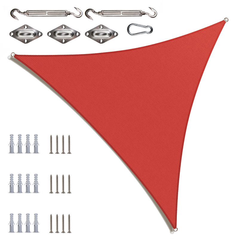 Toile d'ombrage triangulaire Royal Shade avec quincaillerie, Rouge, 18 pi x 18 pi x 18 pi