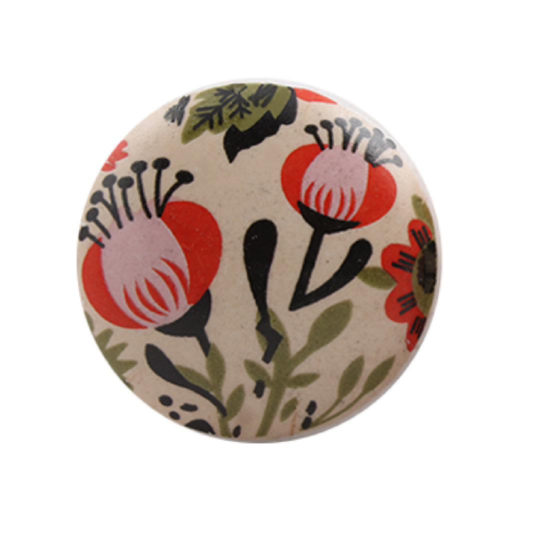 Hand Painted 1 1/2" Diameter Mushroom Knob (Set of 4) MarktSq