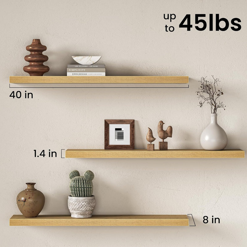 2.8cm H x 101.6cm W Bookcase, Beige
