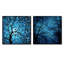 Arbre de lune bleu Revery I - ensemble de 2 décorations murales-403043460-403043461