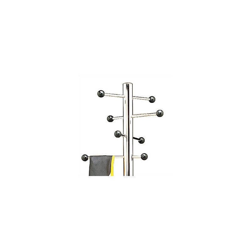Demetris Metal Freestanding Coat Rack, Polished Chrome