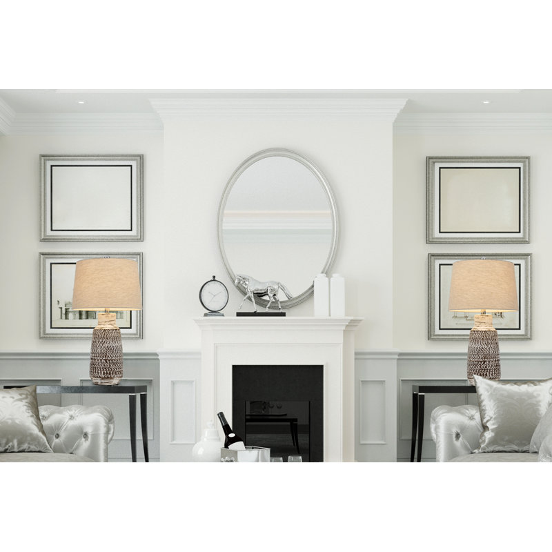 Scottsboro 150W 3-Way Ceramic Table Lamps With Soft Burlap Drum Shades Set Of 2 27" H, Terra Cotta
