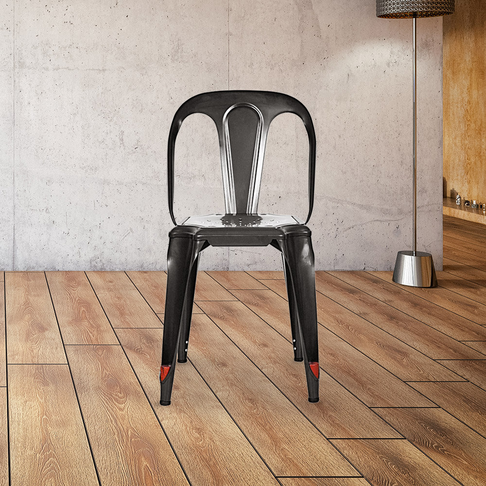 Lilian metal slat online back stacking side chair