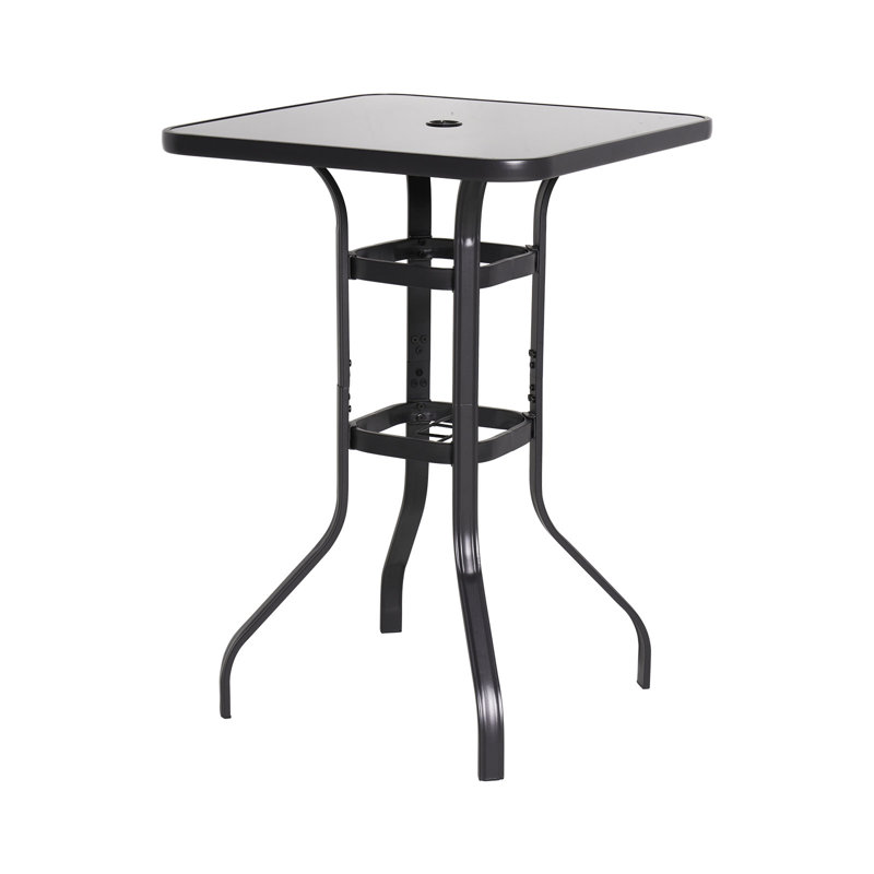 Square Glass Outdoor Bar Table