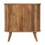 32" Brown Solid Wood Oval Ribbed Texture Cabinet With Two Doors