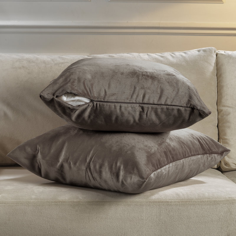 Matte Velvet Pillow Cover, 12" x 12", 22 Cappuccino