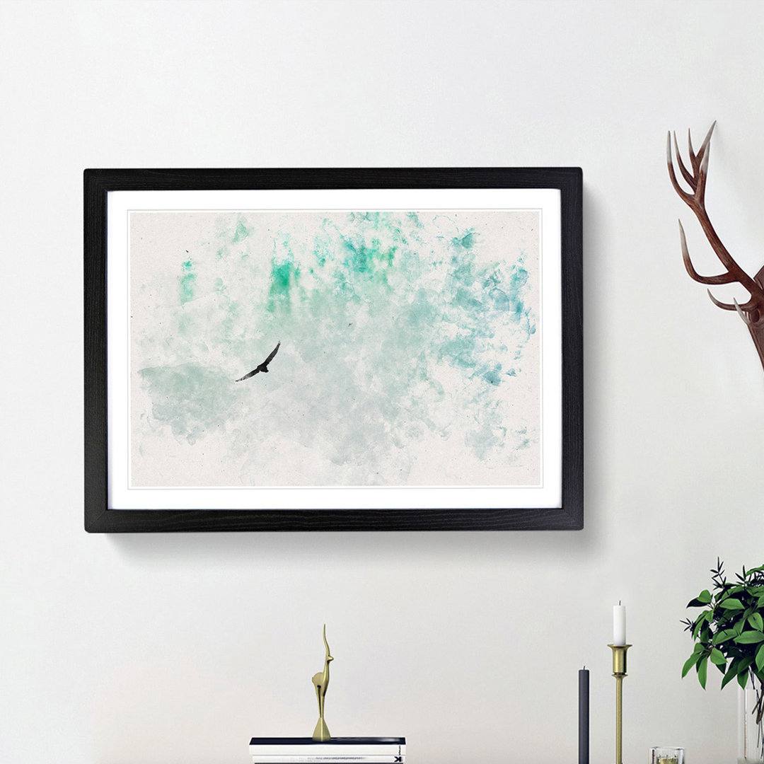 Eagle Flying over Niagara Falls - Framed Print