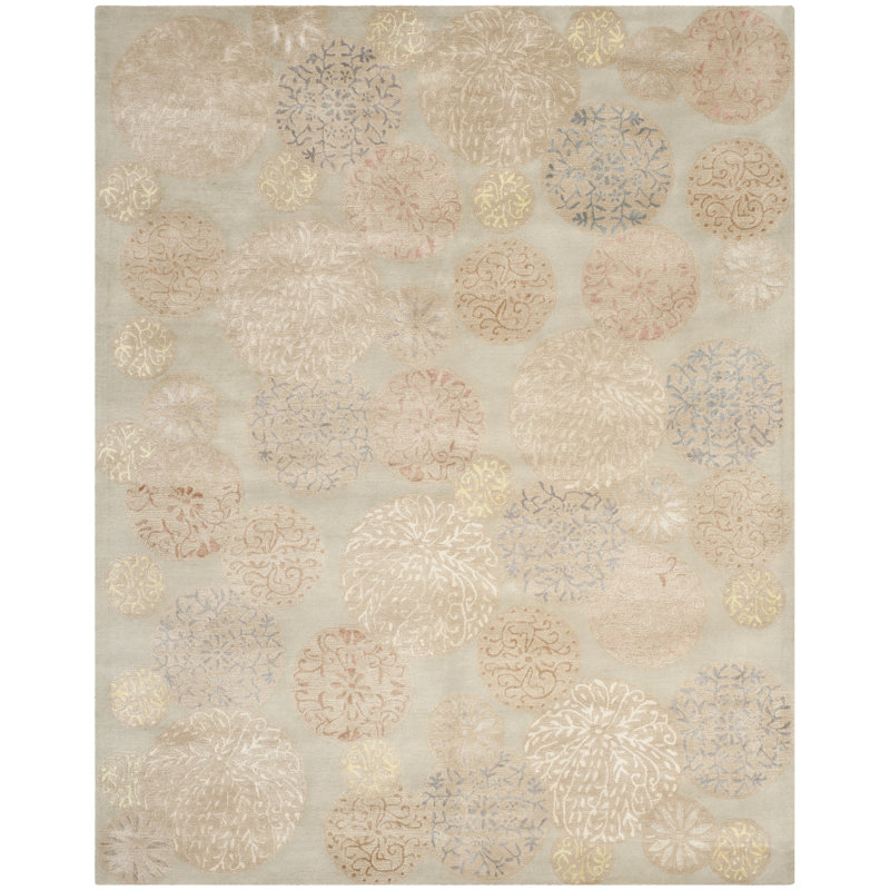 Coreatha Martha Stewart Hand Tufted Wool & Viscose Floral Rug, Rectangle 9'6" x 13'6"