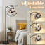 Lampe sur pied à arc avec abat-jour ajustable Lampe sur pied à motif de stylo botanique à motif abstrait minimaliste à 3 températures de couleur à intensité variable avec interrupteur au pied pour chambre à coucher