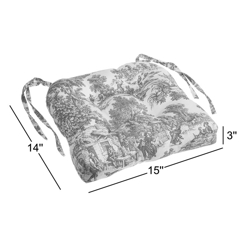 Outdoor 3'' Dining Chair Chair Pad, Black