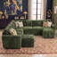 Canapé-lit modulaire rembourré avec rangement en fausse fourrure vert-131655618