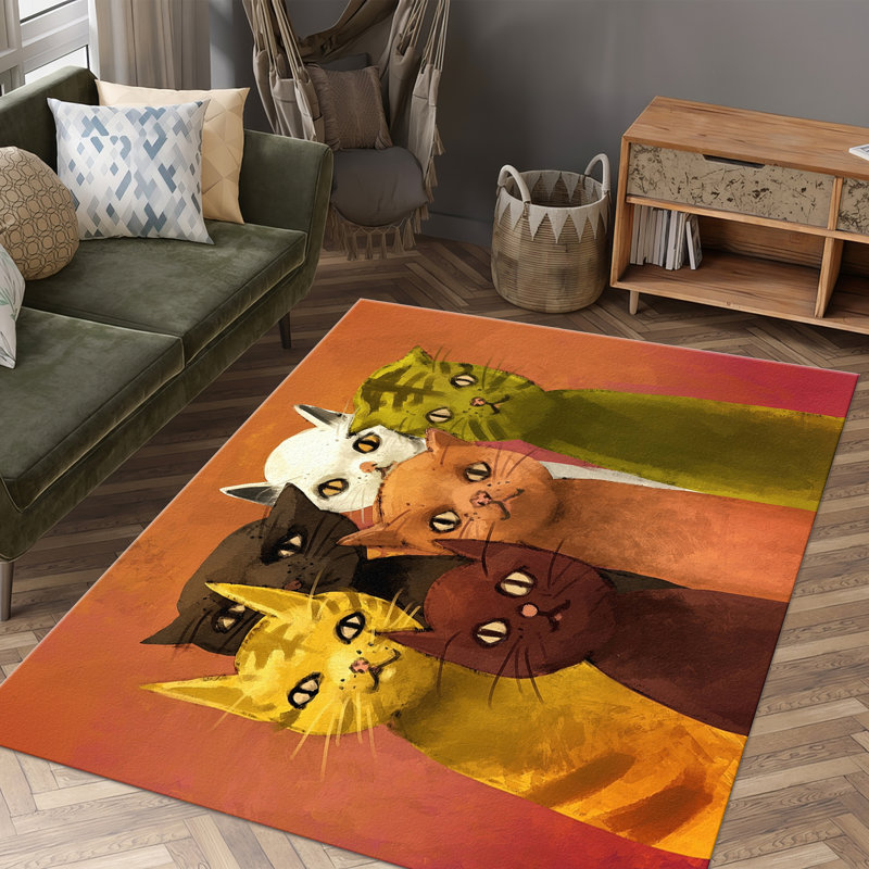 Delicate Floral Pattern Printed Goblen Fabric Rug Perfect for Elevating the Appearance of Your Living Room or Office Space