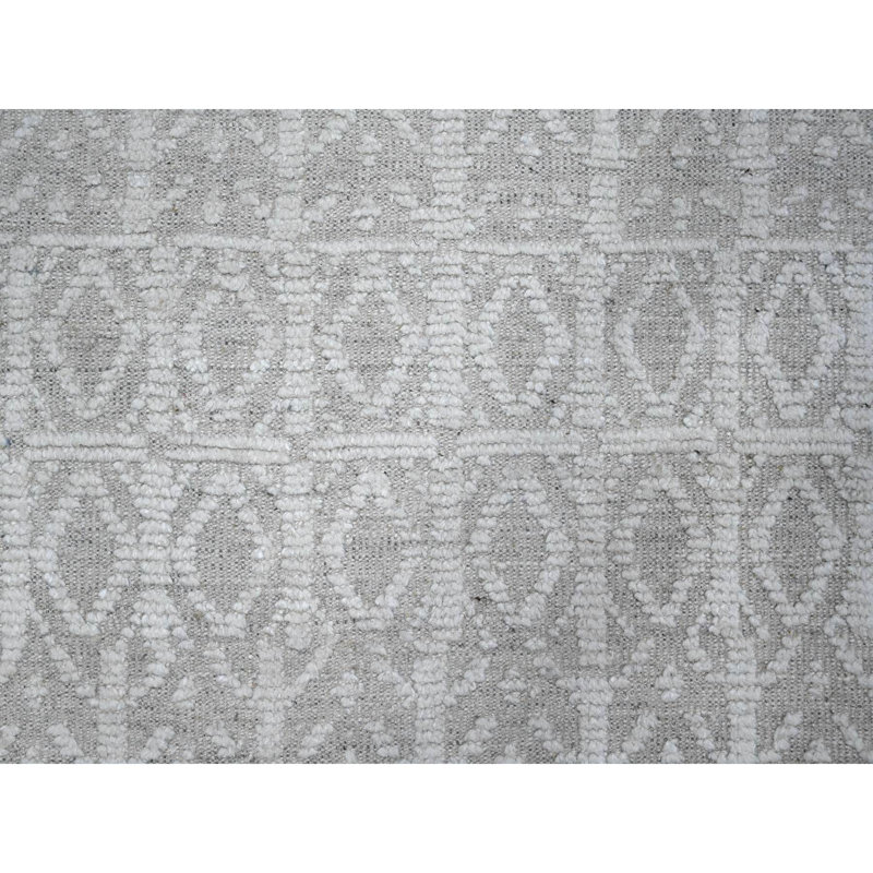 Tapis oriental ivoire noué à la main 9 pi 9 po x 15 pi 4 po