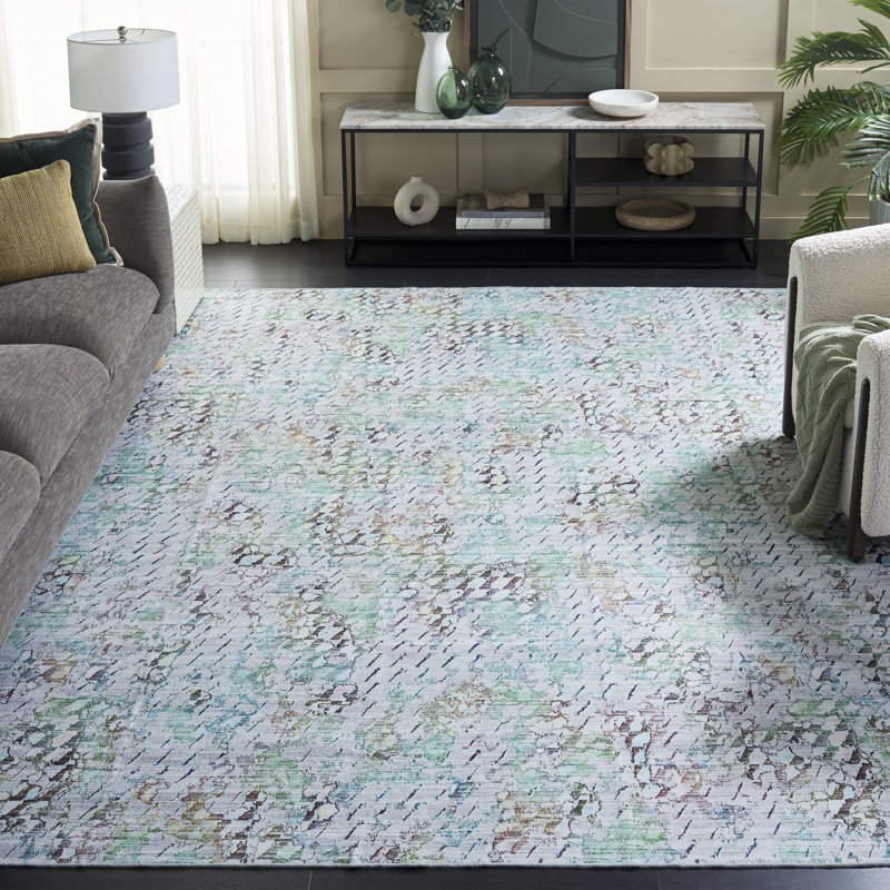 Tapis gris / vert Athiran 913, Rectangle 8 pi x 10 pi