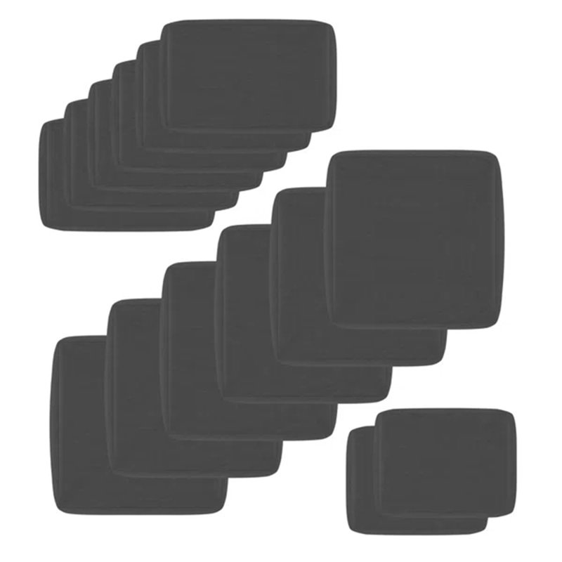 Outdoor Cushion Cover Set Replacement Slipcovers for Patio Seating Group, Dark Gray, 6-Seat / 14-Piece Set, 27" W x 27" D