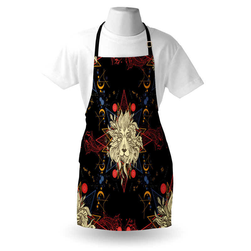 Multicolore, tablier East Urban Home Astrology unisexe, lion médiéval, taille adulte
