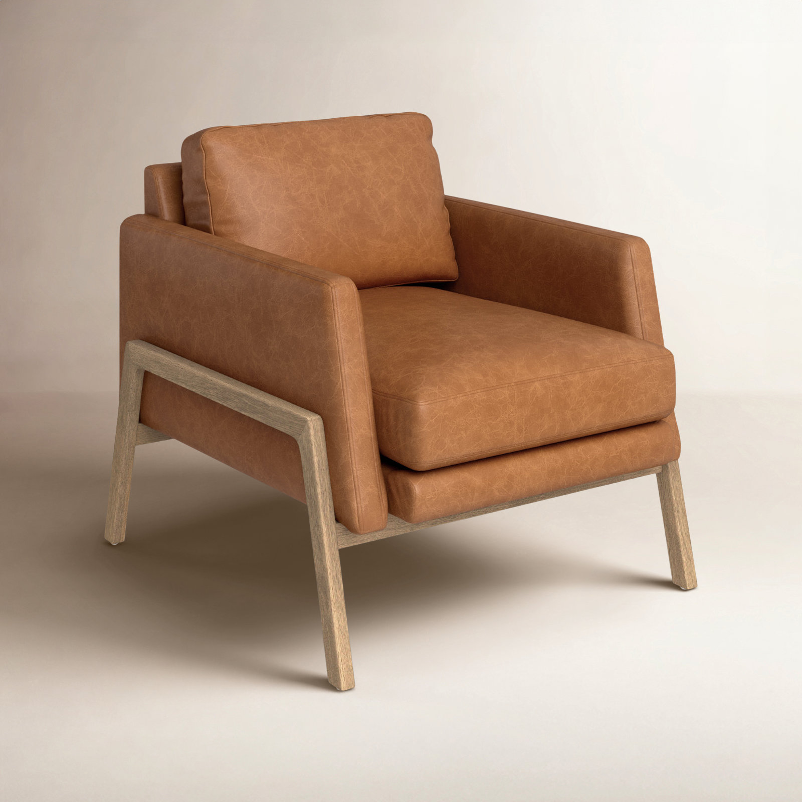 Bodie Genuine Leather Club Chair, Sonoma Butterscotch Top Grain Leather