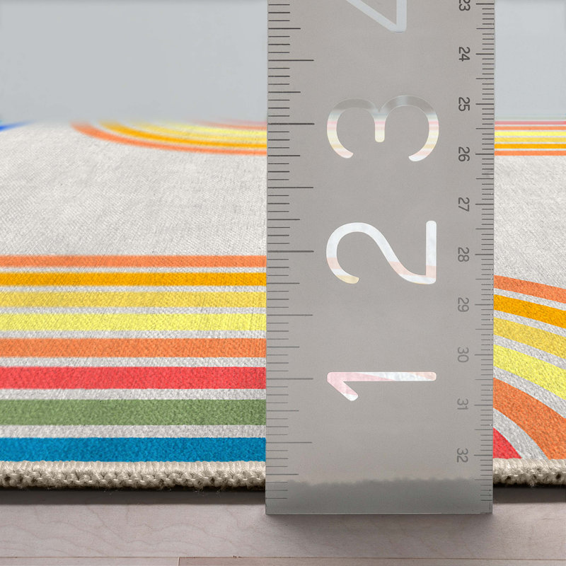 Tapis géométrique multicolore Winston Porter Shanea, Rectangle 5 pi 3 po x 7 pi 3 po