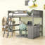Wood Loft Bed with Desk and Shelves-70556376-123247229