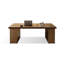 Bureau double caisson rectangulaire en bois massif avec 3 tiroirs-62282738