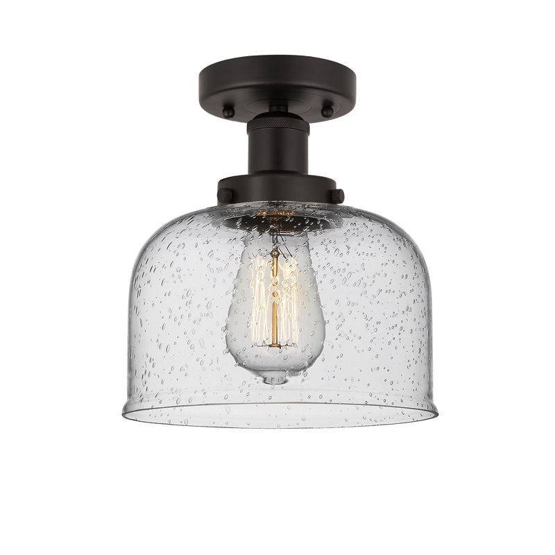 Coppell Glass Semi Flush Mount, Mercury, Oil Rubbed Bronze