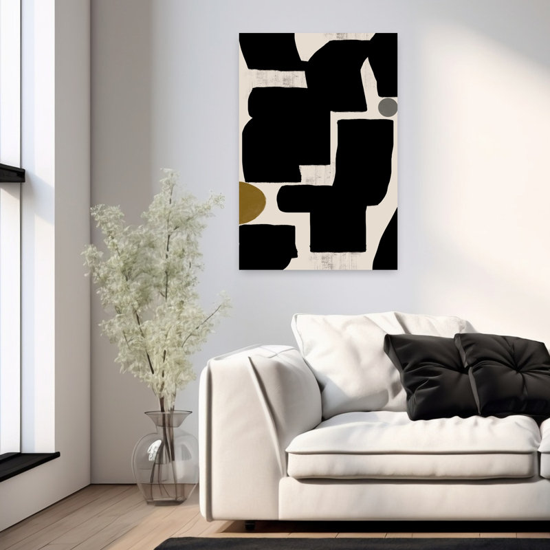 Art contemporain abstrait géométrique, H 36 po x l 24 po