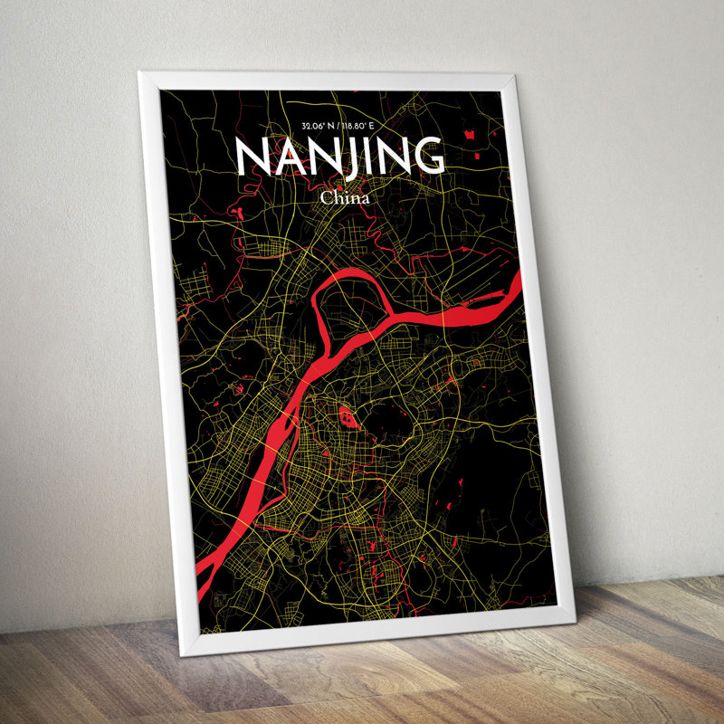 Nanjing City Map - No Frame Print, 50.8cm H x 40.6cm W x 0.13cm D x 0.13 cm D