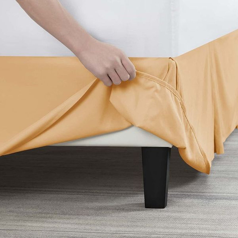Luxury Pleated 14" Bed Skirt, Apricot Orange, Full XL