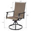 Fauteuil de salle à manger pivotant extérieur avec polyester recouvert de PVC respirant amélioré (ensemble de 2), brun