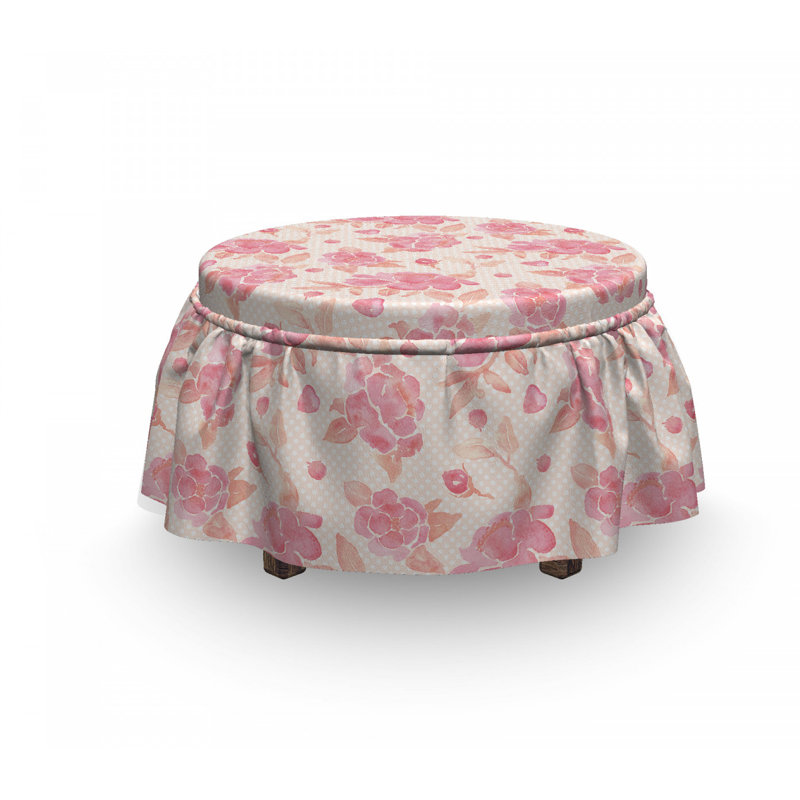 Housse pour repose-pieds fleurs