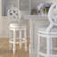Tabouret de bar 31 po avec dossier et siège pivotant en bois blanc 31 po, 1 pièce-38882992