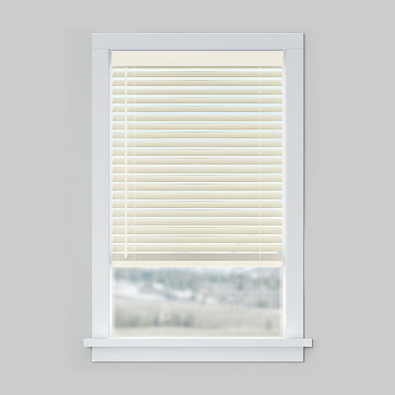 Store horizontal en faux bois LEVOLOR Custom, collection Traditions, Blanc chaud, L 46 po x L 48 po