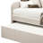 Twin Daybed With Trundle In Fog Fabric - Caster Wheels, 35" Armrest Height Upholstered Versatile Covering, Height, 330 Lbs Weight Capacity