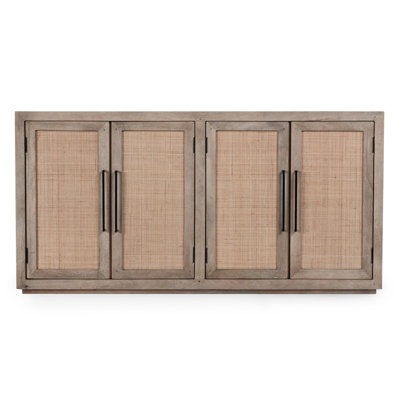 Jensen Mango 72" Wood And Cane Weave Buffet Sideboard In Taupe