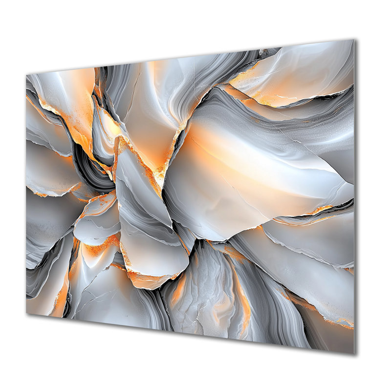 «Fragmented Sandstone Of Abstract», impression sur métal moderne, H 16 po x l 32 po x P 0,84 po