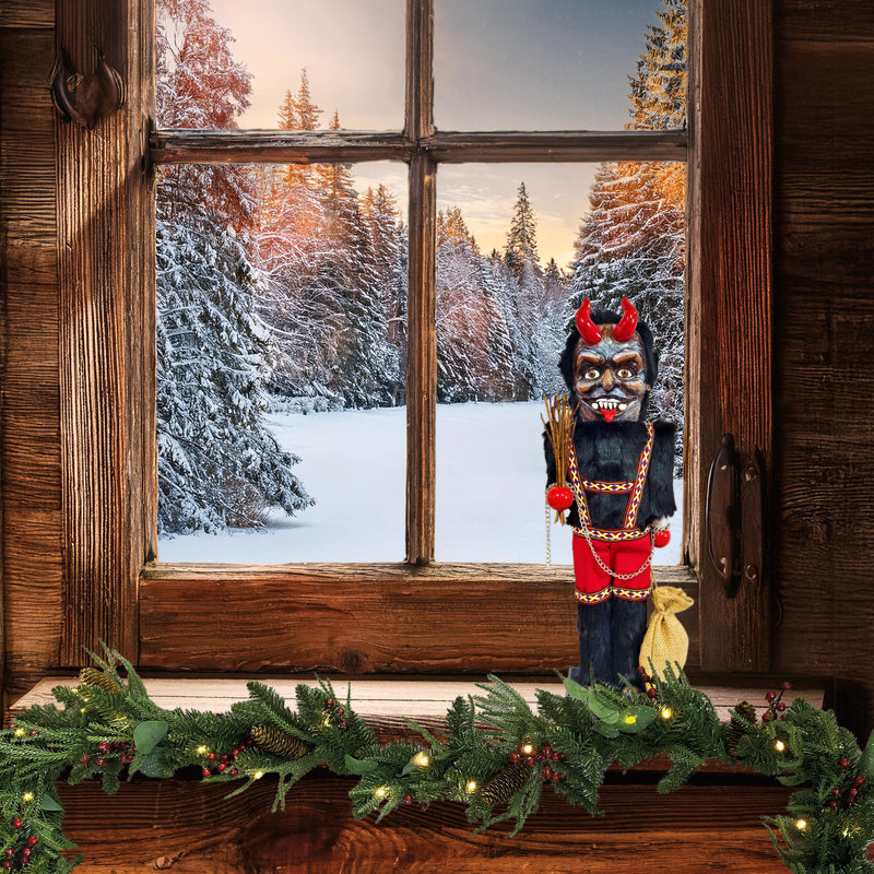 14” Krampus with Lederhosen Nutcracker