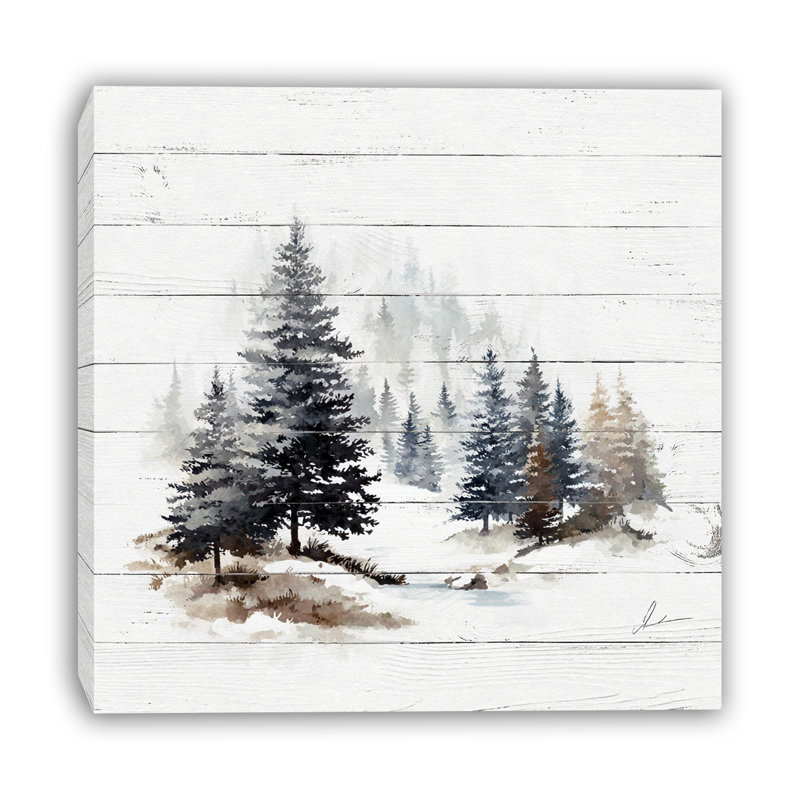 Art mural sur toile Misty Creek Evergreen Valley, H 12 po x l 12 po