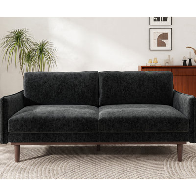 Modern Style Loveseat Sofa 75.75" Sofa Couch 2-seater Sofa with Spacious Seating Area for Living Room, Black
