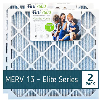 Filti 7500 Pleated Home HVAC Furnace 16 x 25 x 2 MERV 13 Air Filter