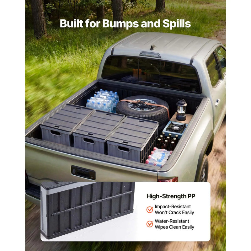 65l Plastic Collapsible Storage Bins With Lids, 3-pack Stackable Folding Storage Crates With Handles, Holds 84 Lbs Per Bin, Heavy Duty Containers, Space-saving Baskets For Home Organizing