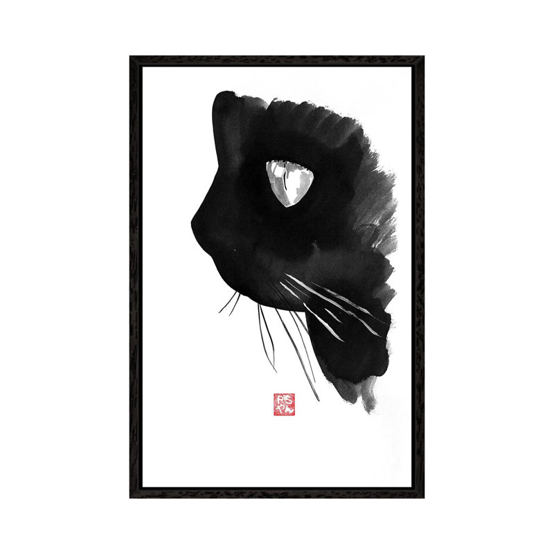 Small Profile by Péchane - Print on Canvas, 66.04 cm H x 45.72 cm W, Black Framed