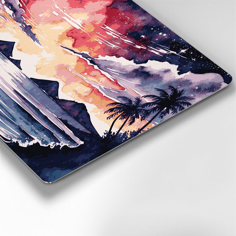 «Hawaiian Island Silhouettes», art mural en métal rose, H 11 po x l 14 po